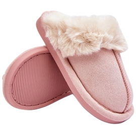 Ciabatte da bambino della Befana rosa con pelo
