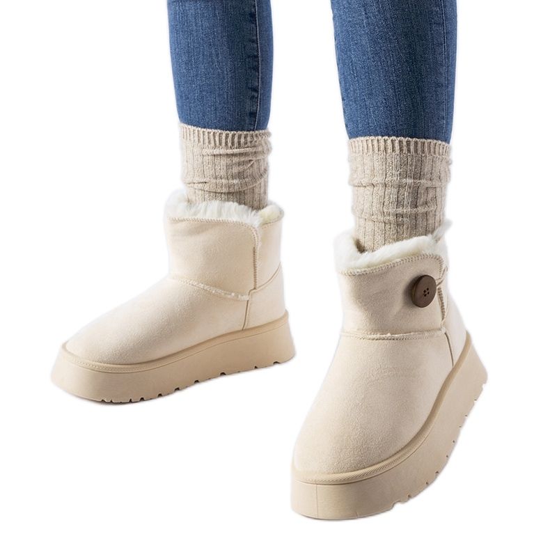 Doposci isolanti beige con bottone Ronco
