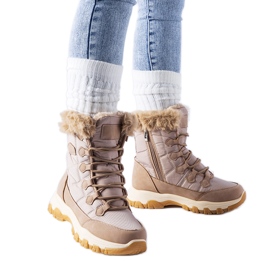 Stivali da neve stringati isolanti beige di Albaneto