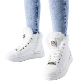 Sneakers bianche con pelliccia Lubriano bianca bianco