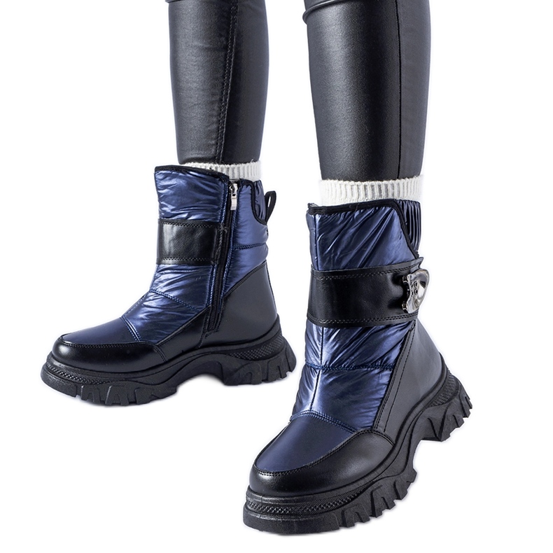 Doposci blu navy con massiccia suola Carta nero