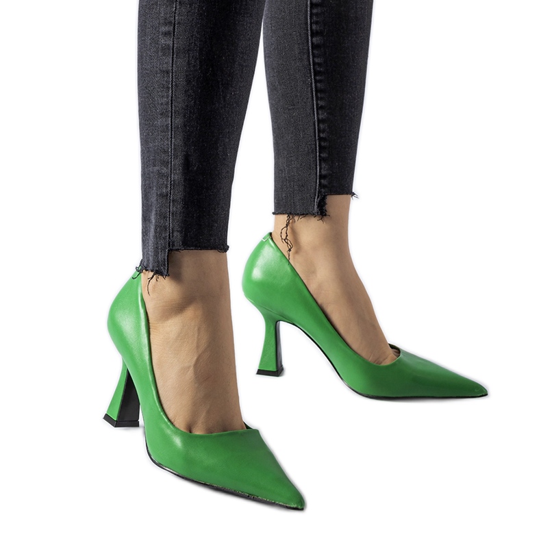 Décolleté Tore verdi con tacco asimmetrico verde