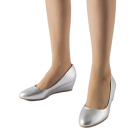 Ballerine Houston con zeppa bassa argento