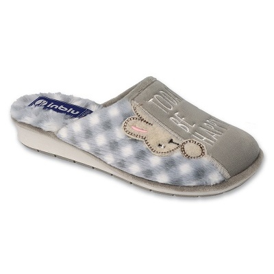 Ciabatte da donna Inblu a quadretti 155D152 grigio e bianco