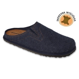 Ciabatte da uomo Inblu con inserto in pelle 155M024 blu navy