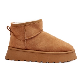 Stivali da neve con plateau Pirette color cammello da donna marrone