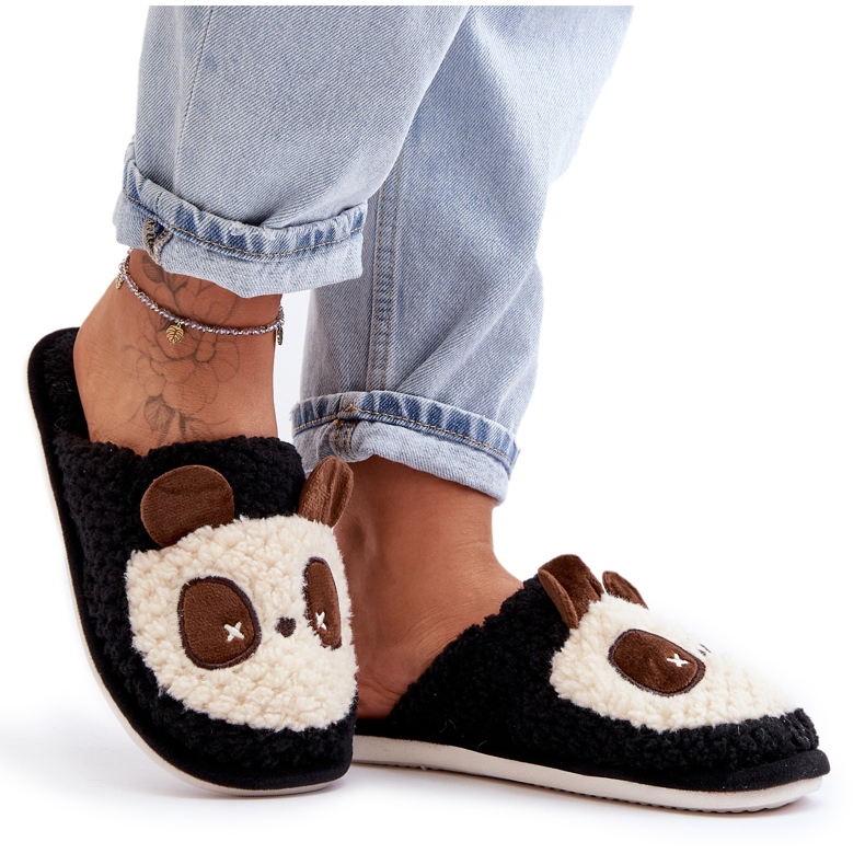 Calde pantofole da donna nere Priseth nero