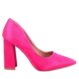 Décolleté Astia con tacco alto in raso fucsia rosa