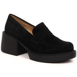 Mocassini Filippo W DP4685/23 in pelle con tacco alto nero