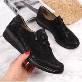 Scarpe Helios W H334B in pelle lucida, nere nero