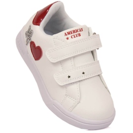 American Club Jr AM925A Scarpe sportive con velcro, bianche bianca