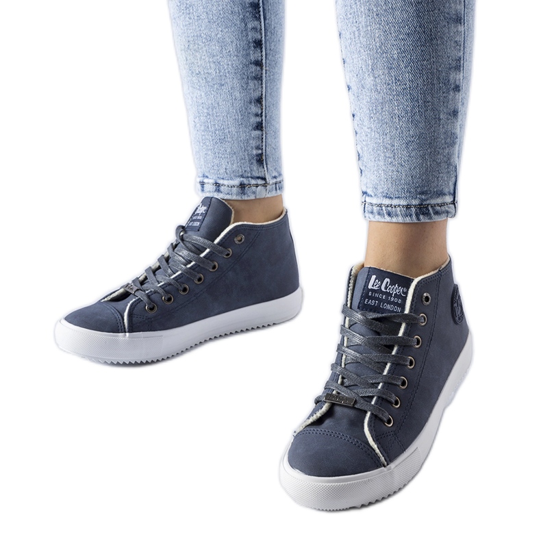 Scarpe da ginnastica alte isolanti blu Lee Cooper LCJ-21-31-0611LA