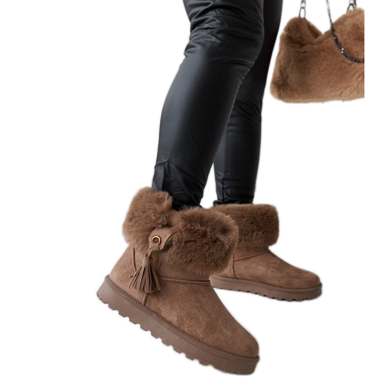 Doposci Geradino marroni foderati in pelliccia marrone