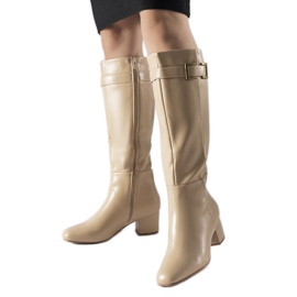 Stivali con tacco alto Cerullo isolanti beige
