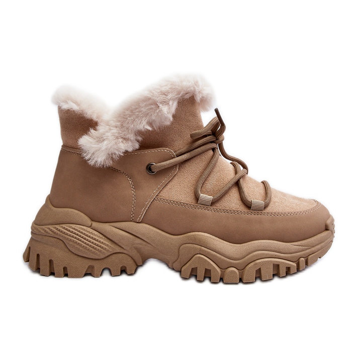 Stivali Trapper Da Donna Con Pelliccia, Cresandi Beige