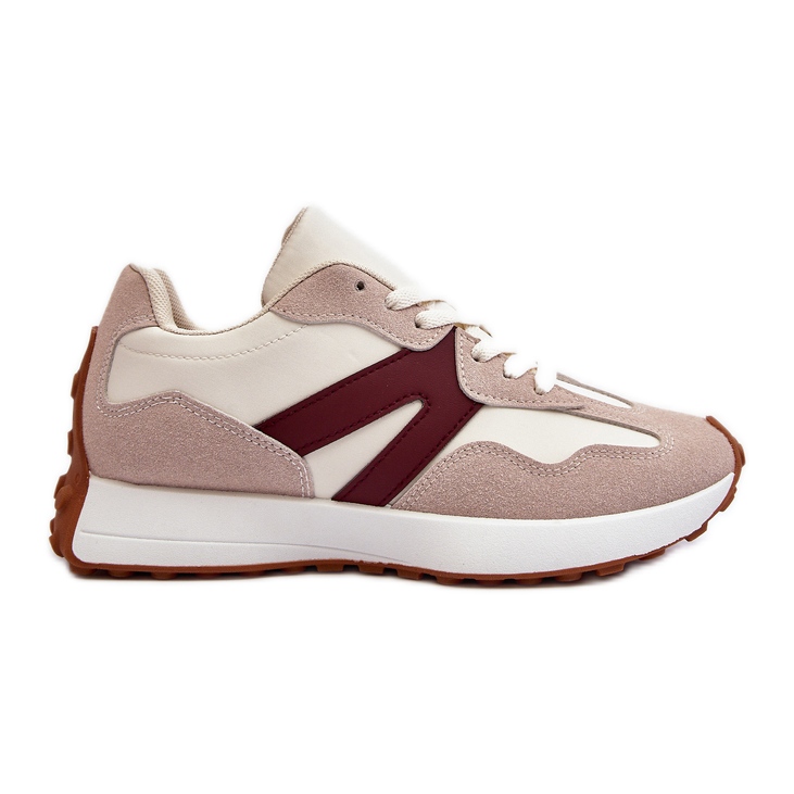 Scarpe sportive da donna Chloette beige e bordeaux