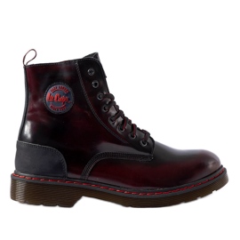 Lee Cooper Stivali isolanti bordeaux, pelle naturale LCJP-20-01-013 rosso