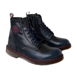 Scarpe in pelle naturale blu navy Lee Cooper LCJP-20-01-014