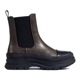 Classici stivaletti Chelsea Shelovet da donna, colore verde scuro