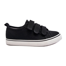 Sneakers Basse da Bambino con Velcro Nere Dilan nero