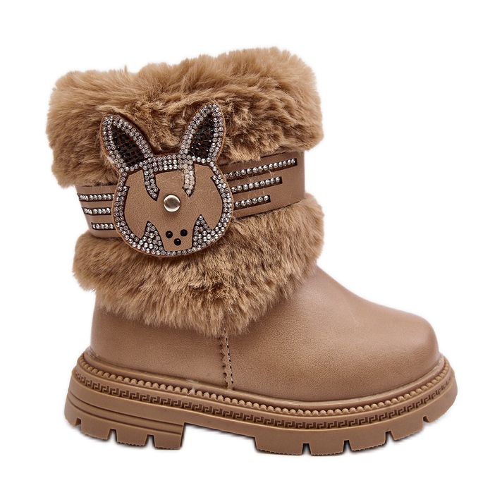Doposci da bambino Lunami beige con pelliccia