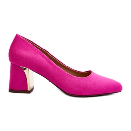 Décolleté Stelloria fucsia con tacco alto rosa
