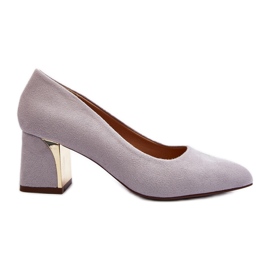 Décolleté Stelloria grigie con tacco alto grigio