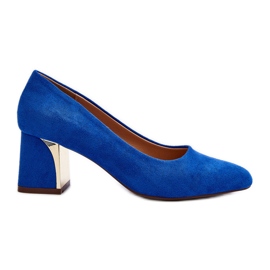 Décolleté Stelloria blu con tacco alto