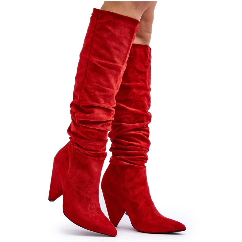 Stivali in pelle scamosciata da donna Lu Boo Rossi rosso