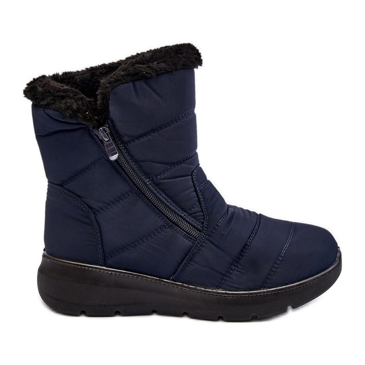 Doposci Da Donna Con Cerniera Con Pelliccia, Blu Navy Zeuna