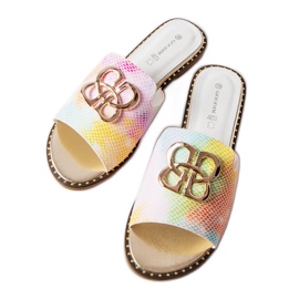 Goodin Ciabatte Lea con fibbia arcobaleno multicolore