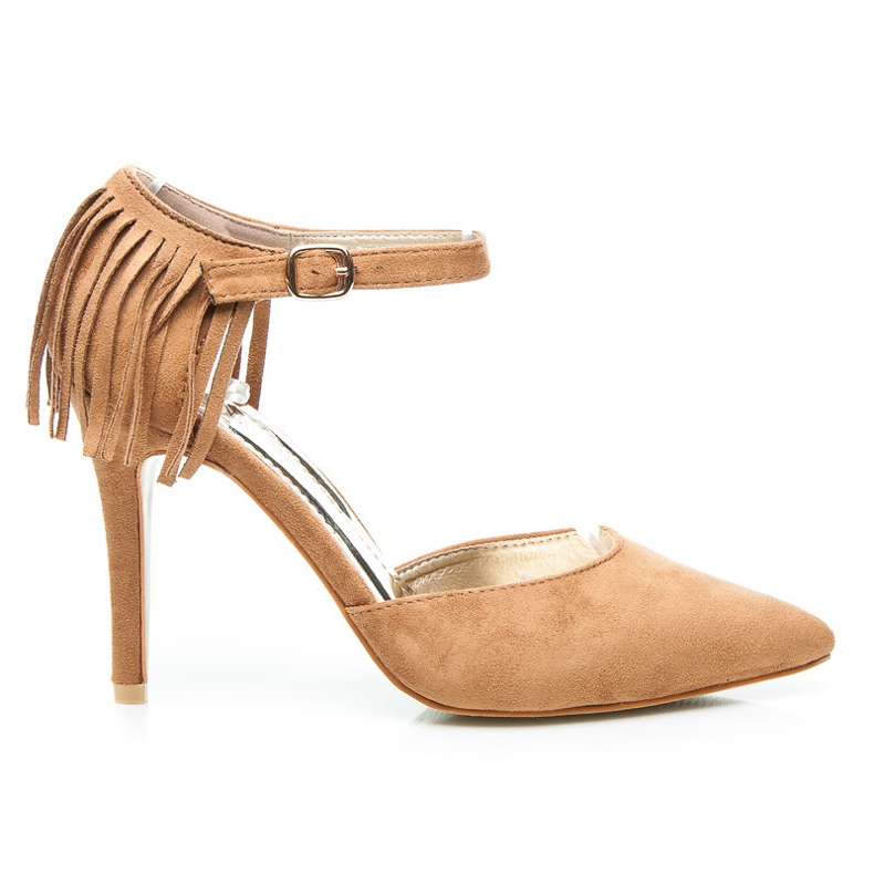 Cink Me Tacco boho con frange marrone