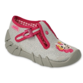 Pantofole per bambini Befado 110N466 unicorno grigio