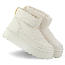 Doposci invernali da donna beige con plateau
