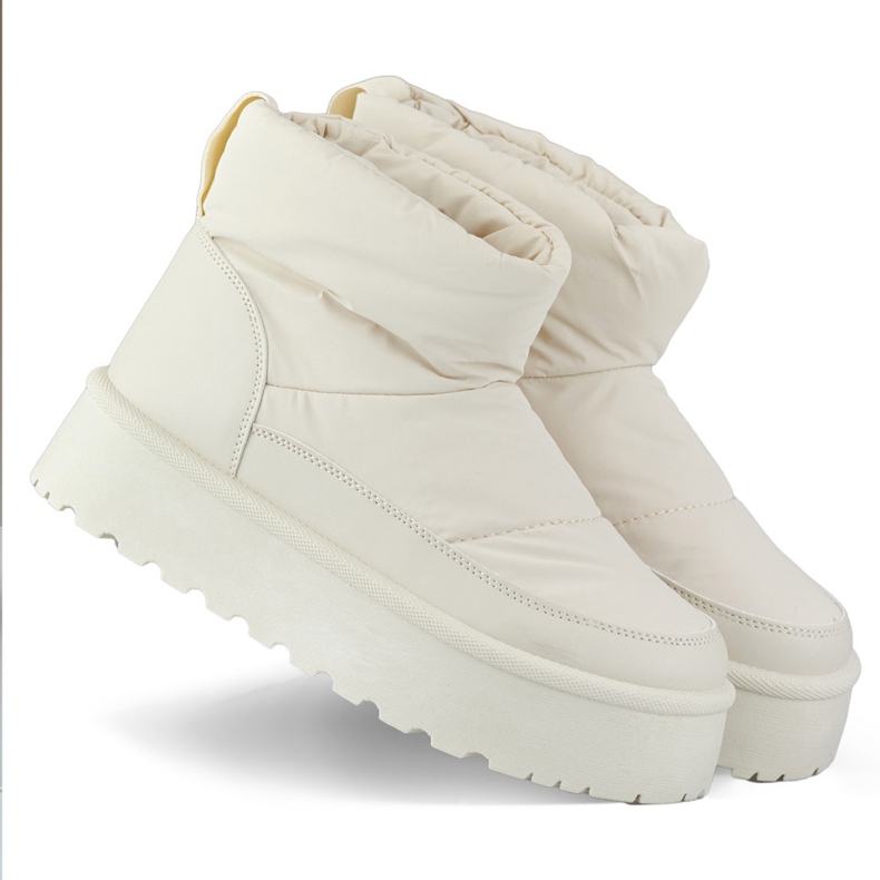 Doposci invernali da donna beige con plateau