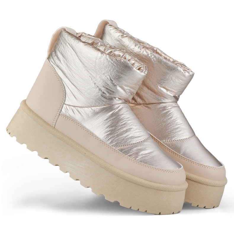 Doposci invernali da donna con plateau beige
