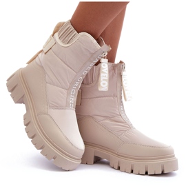 NEWS Stivali da neve alti isolanti da donna Beige Freoc
