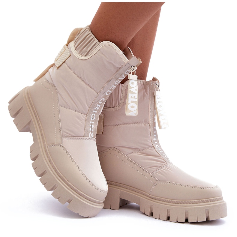 NEWS Stivali da neve alti isolanti da donna Beige Freoc
