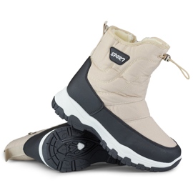 Doposci per ragazzi con coulisse, stivali invernali alti beige