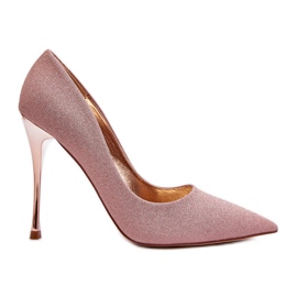 I tacchi a spillo champagne glitterati di Tiberon rosa