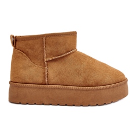 Stivali da neve con plateau basso Camel Kallins da donna marrone