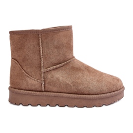 Stivali da neve da donna con isolamento in pelliccia color kaki Lizio beige