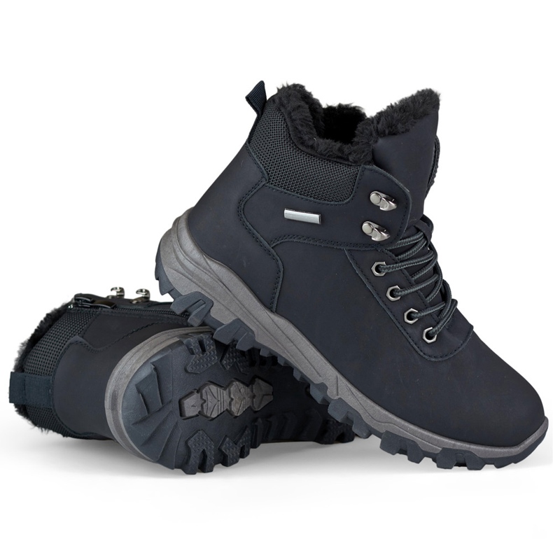 Scarponi alti da trekking, scarpe da montagna da donna nere nero