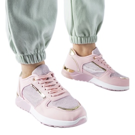 Scarpe da ginnastica rosa con filo decorativo di Facondo
