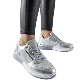 Sneaker grigie con filo decorativo di Facondo argento