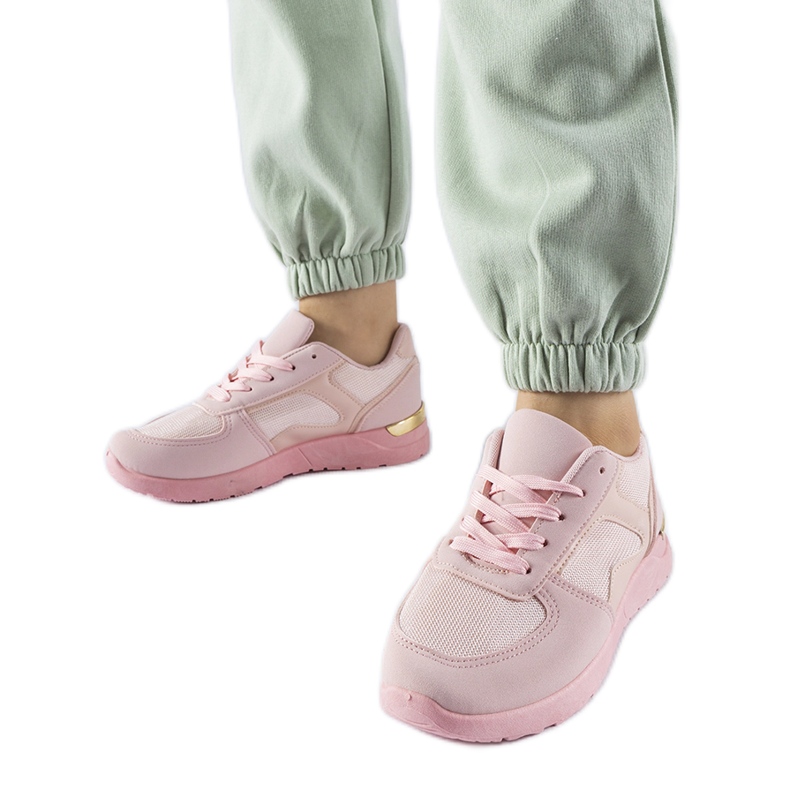 Sneakers rosa realizzate con materiali combinati Gallo