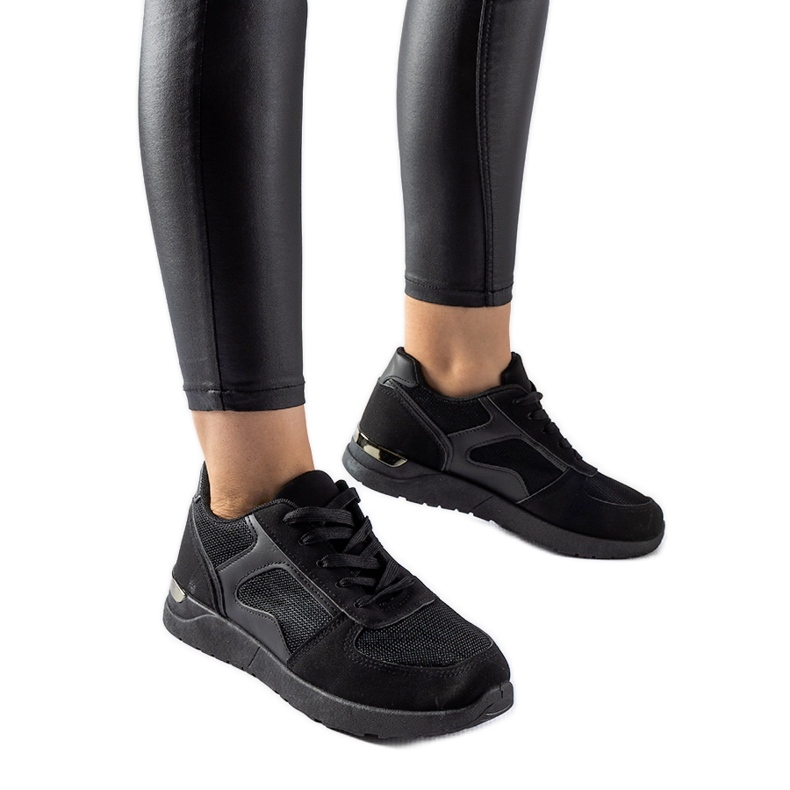 Sneakers nere realizzate con materiali combinati Gallo nero