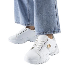 Sneaker bianche con massiccia suola Arpaia bianca