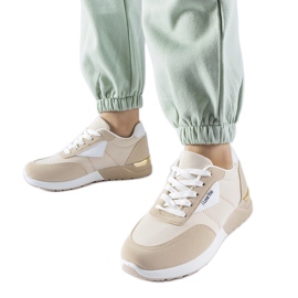 Sneakers in tessuto beige di Geraldino