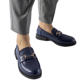 Mocassini blu navy con fibbia Gennaro